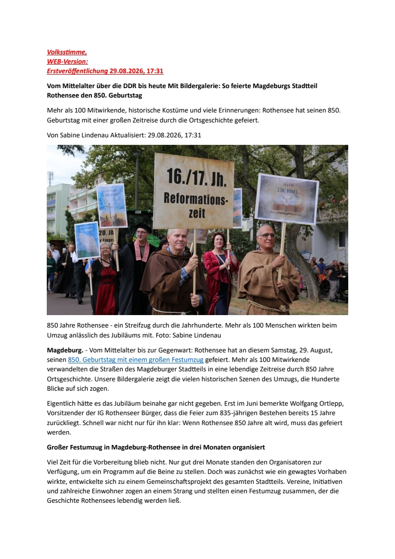 850 Jahre Rothensee